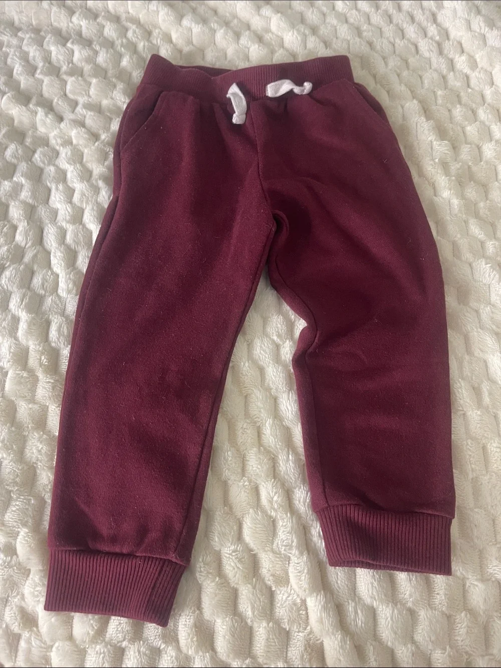 The Children's Place Maroon Jogger Sweatpants with White Drawstring